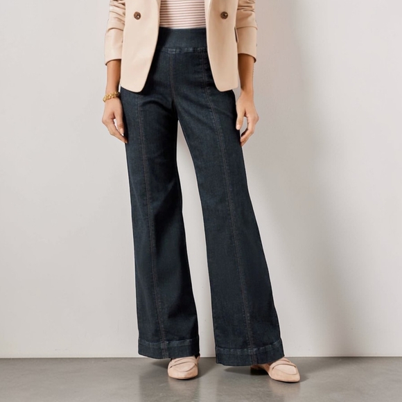 Talbots Denim - Talbots Flare Leg Pull-On Travel Jeans Oxford Wash